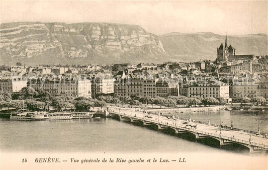 13738517 Geneve GE Vue generale de la Rive gauche et le Lac