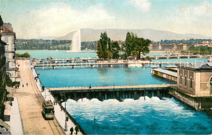 13738531 Genève GE Le Ponts et le Barrage du Rhône Genève GE