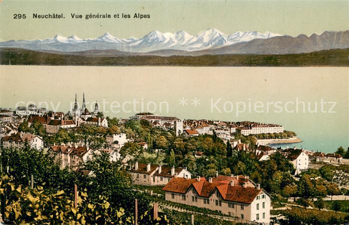 13738587 Neuchatel NE Vue generale et les Alpes