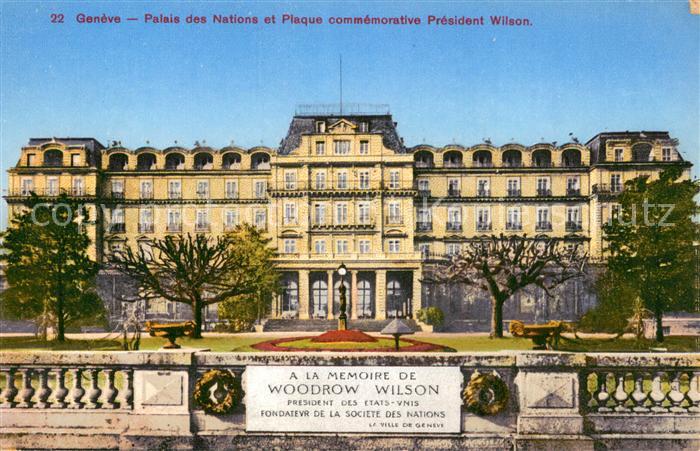 13738616 Geneve GE Palais des Nations et Plaque commemorative President Wilson