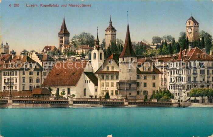 13738710 Luzern  LU Kapellplatz und Museggtuerme