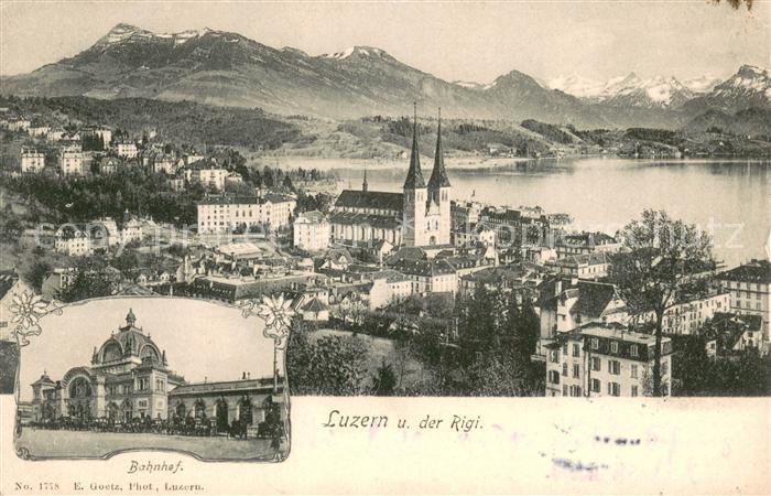 13738720 Lucerne LU Panorama avec Rigi et gare