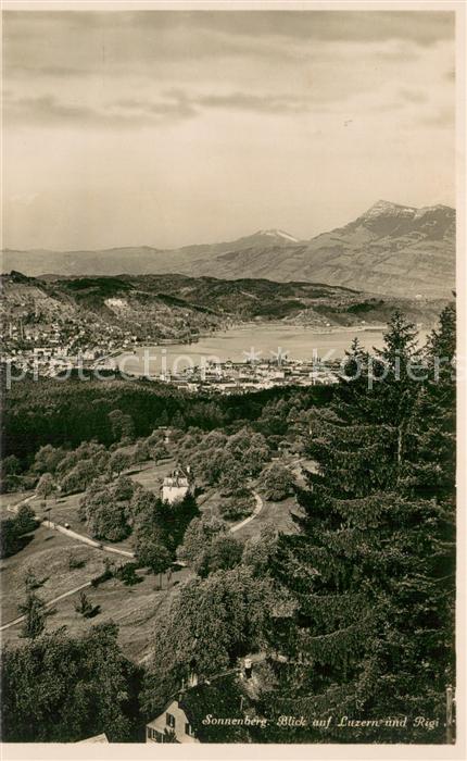 13738721 Luzern  LU Blick vom Sonnenberg auf Luzern und Rigi