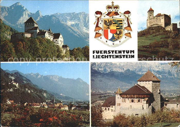 72346599 Liechtenstein  Schlosser Vaduz und Gutenberg mit Rheintal