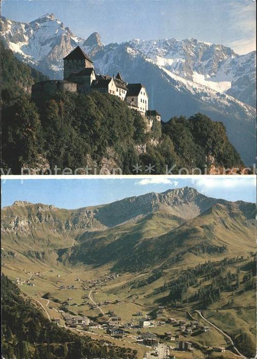 72347571 Liechtenstein  Fuerstentum Schloss Vaduz mit Falknis Malbun