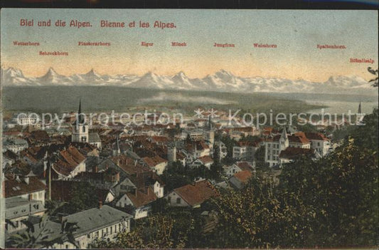 12351568 Biel Bienne Gesamtansicht mit den Alpen