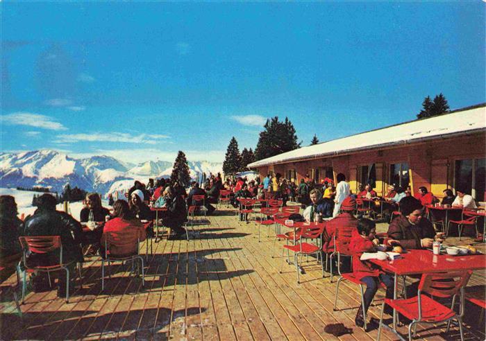 13978310 Gruesch_GR Bergrestaurant Danusa Sonnenterrasse Fernsicht Alpenpanorama