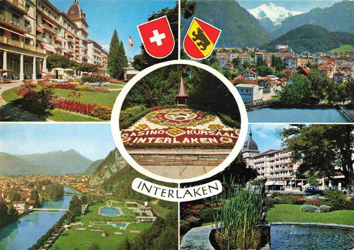 13979052 INTERLAKEN_BE Vues partielles Hôtel Casino Kursaal Horloge fleurie Alpes