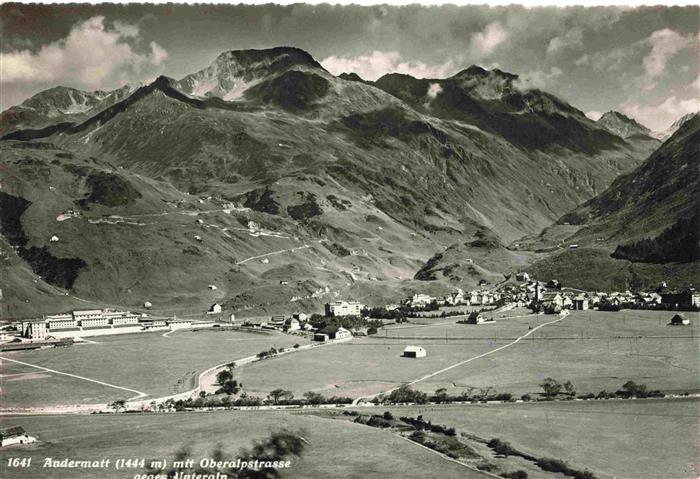 13979164 Andermatt_UR Panorama mit Oberalpstrasse gegen Unteralp