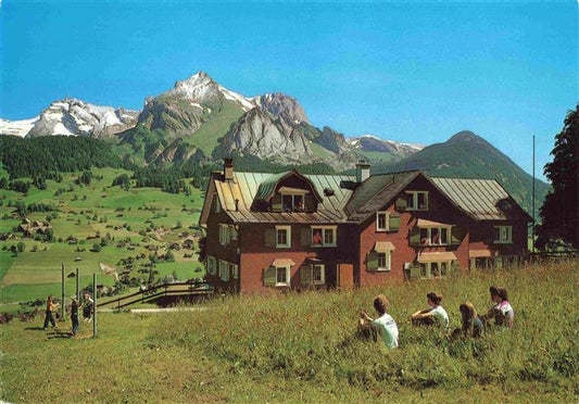 13979477 Wildhaus__SG Ferienhaus Zollikon Blick gegen Saentis und Schafberg Appe