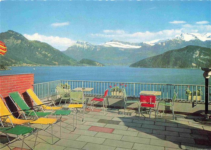 13979482 Weggis_Vierwaldstaettersee Hotel Albana Panorama-Terrasse Alpenblick