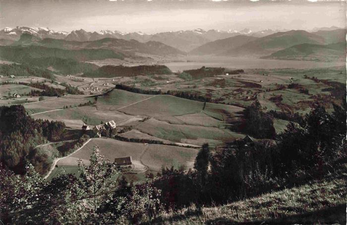 13979247 Etzel-Kulm_Etzelkulm_1098m_SZ mit Blick zur Etzel Passhoehe Sihlsee Dru