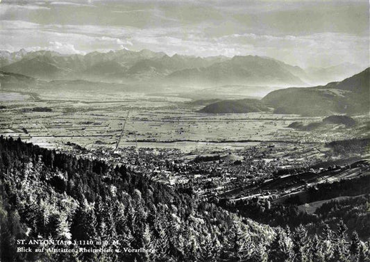 13980829 St_Anton_1121m_Gais_AI Vue sur la plaine du Rhin d'Almstaetten et le Vorarlberg