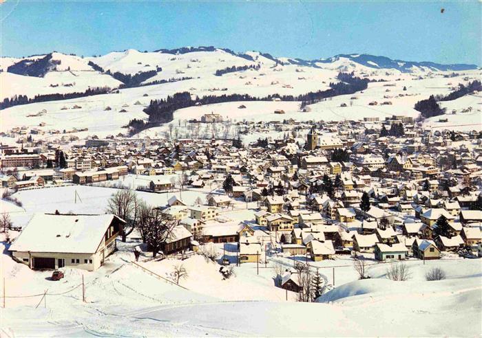 13981127 Appenzell_IR Panorama hivernal avec Gasthaus Freudenberg