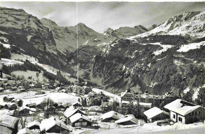 13981660 Wengen__BE Vue panoramique hivernale vers le Grosshorn Breithorn Tschingelhorn