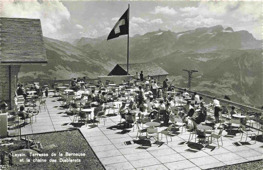 13981886 Leysin_VD Terrasse de la Berneuse Chaîne des Diablerets Vue lointaine sur les Alpes