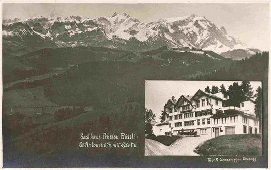 13981899 Oberegg_IR Gasthaus Pension Roessli St. Anton Vue vers Saentis Appen