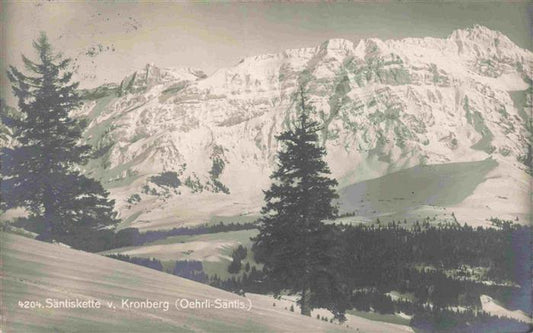 13981904 Appenzell_IR Panorama hivernal Saentiskette vu de Kronberg Appen