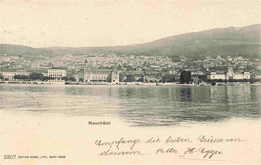 13981913 Neuchatel_NE Panorama Blick ueber den See