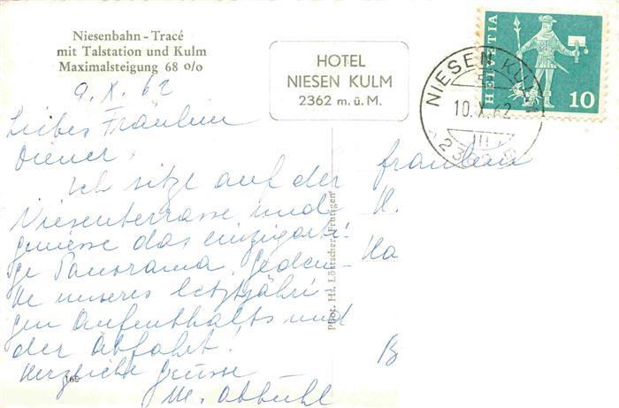 13981922 Niesen-Kulm_2362m_BE Niesenbahn Tracé avec station inférieure et Kulm