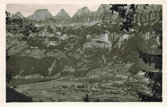 13981943 Wallenstadt_Walenstadt_SG Panorama avec la poste militaire de Churfirsten