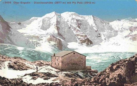 13982362 Diavolezzahuette_2973m_GR Maison de montagne avec glacier Piz Palue Alpes