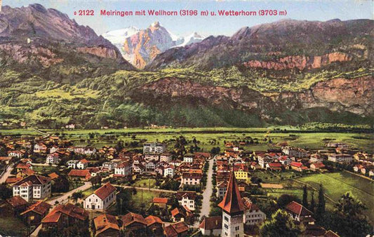 13982662 Meiringen_BE Panorama avec les Alpes bernoises du Wellhorn et du Wetterhorn