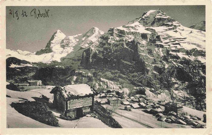 13982673 Muerren_BE Winterpanorama Blick gegen Eiger Moench und Jungfrau Berner