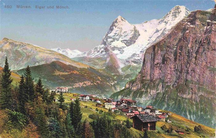 13982684 Muerren_BE Vue panoramique sur les Alpes bernoises de l'Eiger et du Moench