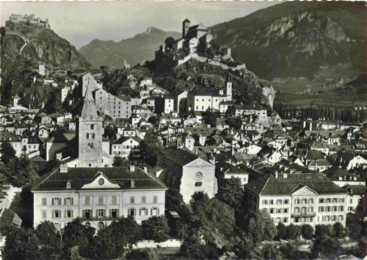 13983175 SION__Sitten_Seduno_VS Panorama de la ville avec château