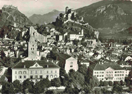 13983176 SION__Sitten_Seduno_VS Panorama de la ville avec château