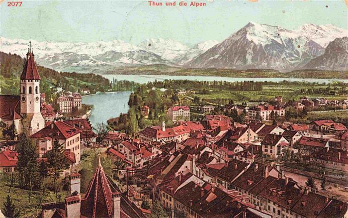 13983429 THUN_Thoune_BE Panorama avec les Alpes