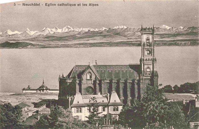 13983540 Neuchatel_NE Eglise catholique et les Alpes