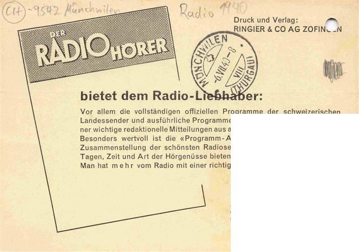 13985018 ZOFINGEN_AG journal programme Der Radio Hoerer