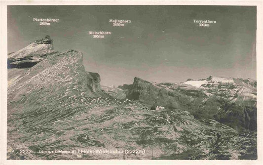 13985053 Gemmipass_2322m_VS Hôtel Wildstrubel avec Plattenhoerner Rietschhorn Mal