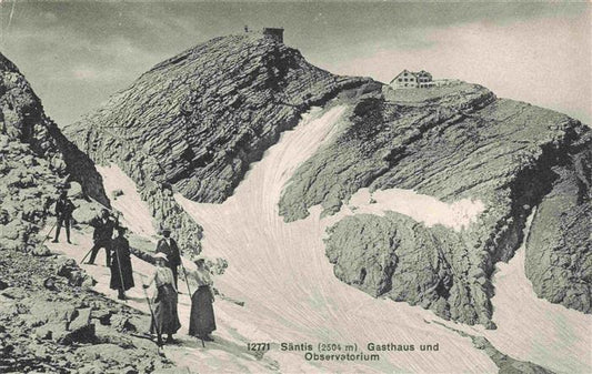 13985241 Saentis_2504m_AR mit Gasthaus und Observatorium