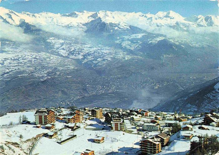 13986025 Haute-Nendaz Station avec la Plaine du Rhone Vue aerienne