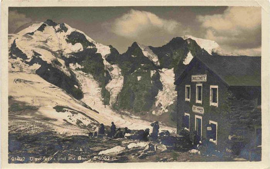 13985647 Diavolezza_GR Berghuette mit Piz Bernina