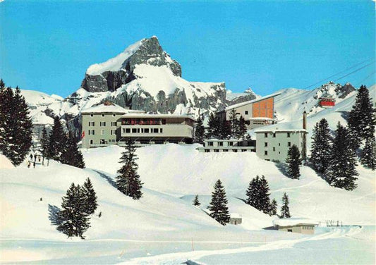 13985725 Engelberg__OW Hotel Truebsee Titlis-Bahn mit Hahnen Winterpanorama