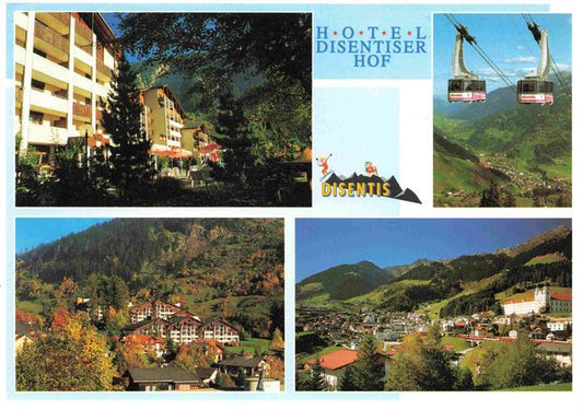 13986379 Disentis_GR Hotel Disentiser Hof Ortsansichten Bergbahn