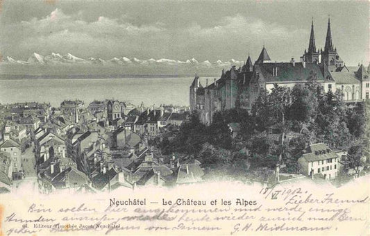 13992782 Neuchatel_NE Le Chateau et les Alpes