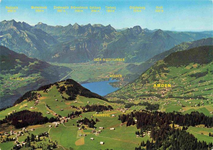 13993445 Amden_SG am Walensee Linth plaine Glaris et Alpes schwyzers photo aérienne