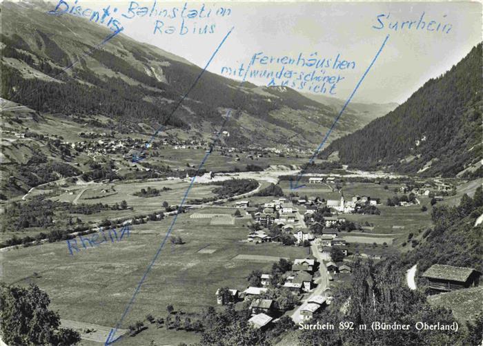 13993466 Surrhein_Surselva_GR Buendner Oberland Fliegeraufnahme