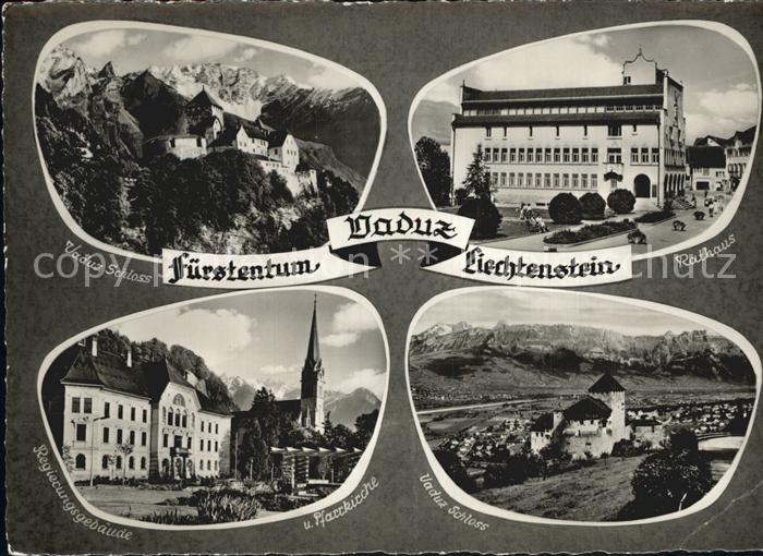 72433360 Vaduz Schloss Pfarrkirche Rathaus