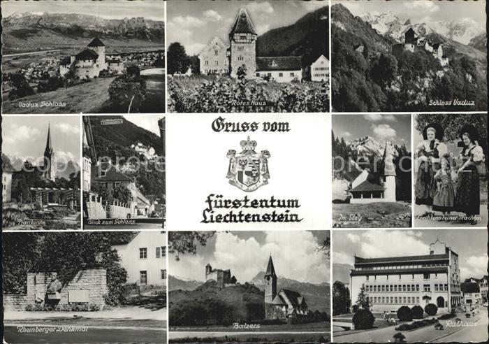 72464454 Liechtenstein  Vaduz Schloss Rotes Haus Pfarrkirche Schlossblick Im Ste