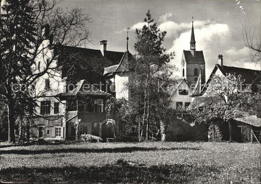 12508797 Riehen Wettsteinhaus Kirchturm