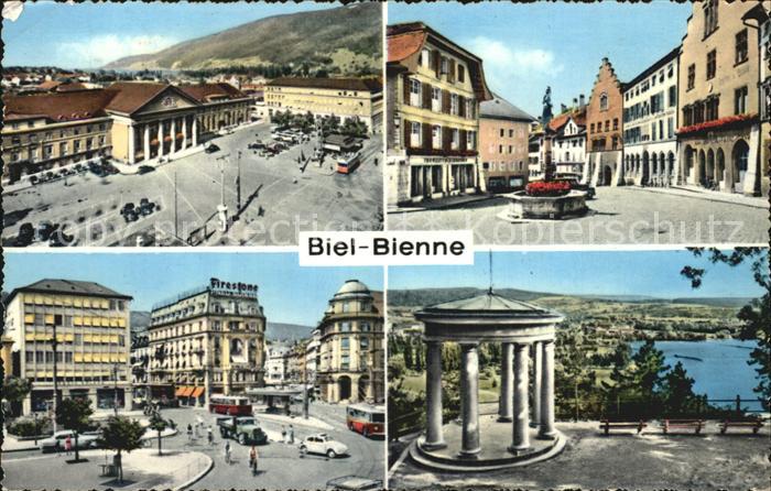 12526396 Biel Bienne Teilansichten Brunnen Pavillon