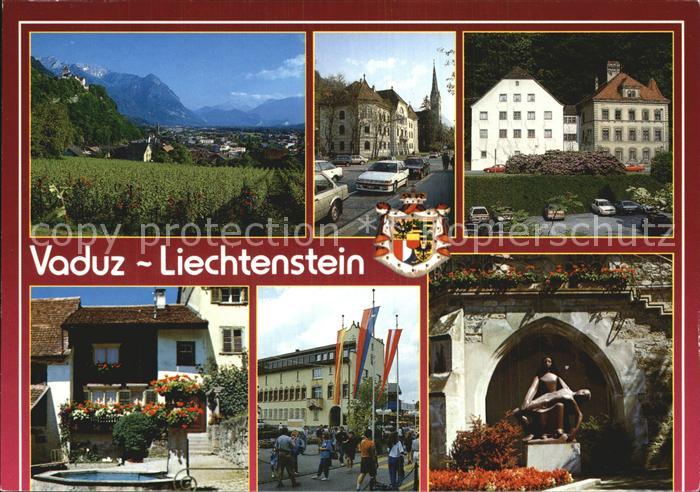 72533937 Vaduz Schloss Regierungsgebaeude Landesmuseum Dorfbrunnen Rathaus Kirch