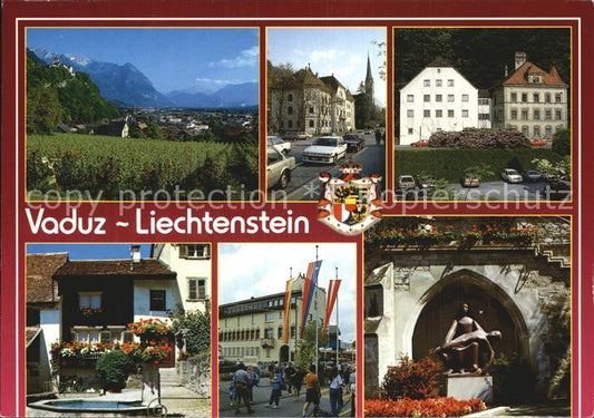 72533937 Vaduz Schloss Regierungsgebaeude Landesmuseum Dorfbrunnen Rathaus Kirch