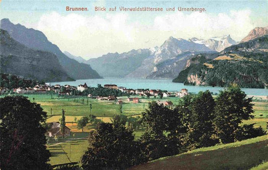 13963263 Brunnen__SZ avec le lac des Quatre-Cantons et l'Urnerberge